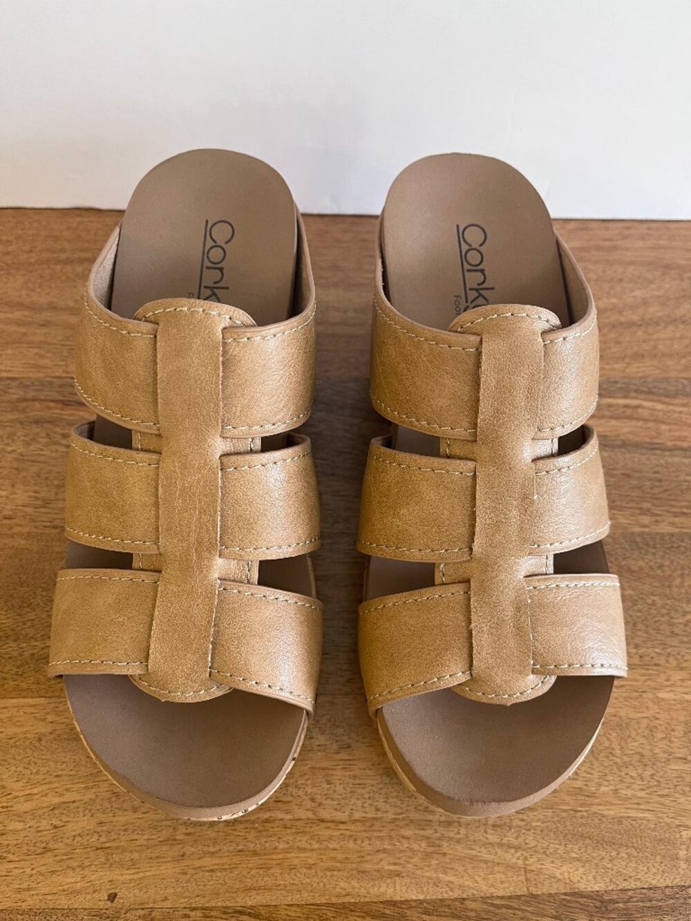 NEW! Corky's "Catch Of The Day" Cork Wedge Sandal Comfort Platform Camel/Tan 6 - Picture 5 of 13